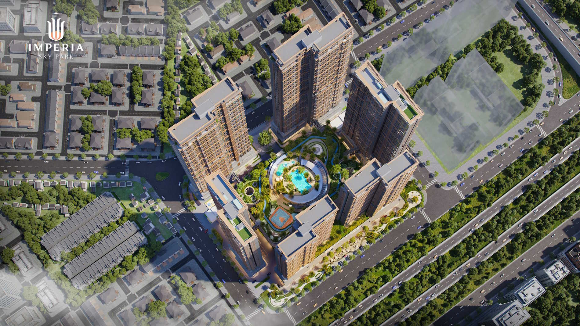 Phối cảnh nhìn từ trên cao MIK Nam An Khánh - Imperia Sky Park