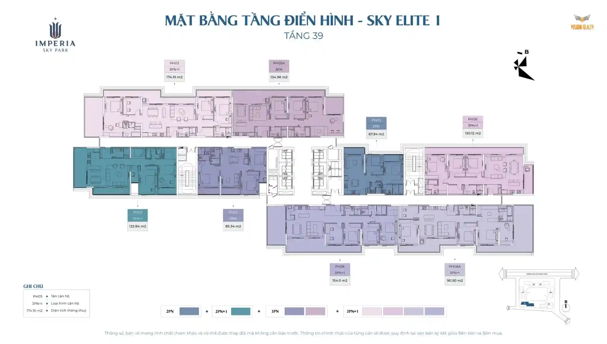 Mặt bằng tầng 39 tòa Sky Elite 1 Imperia Sky Park Nam An Khánh