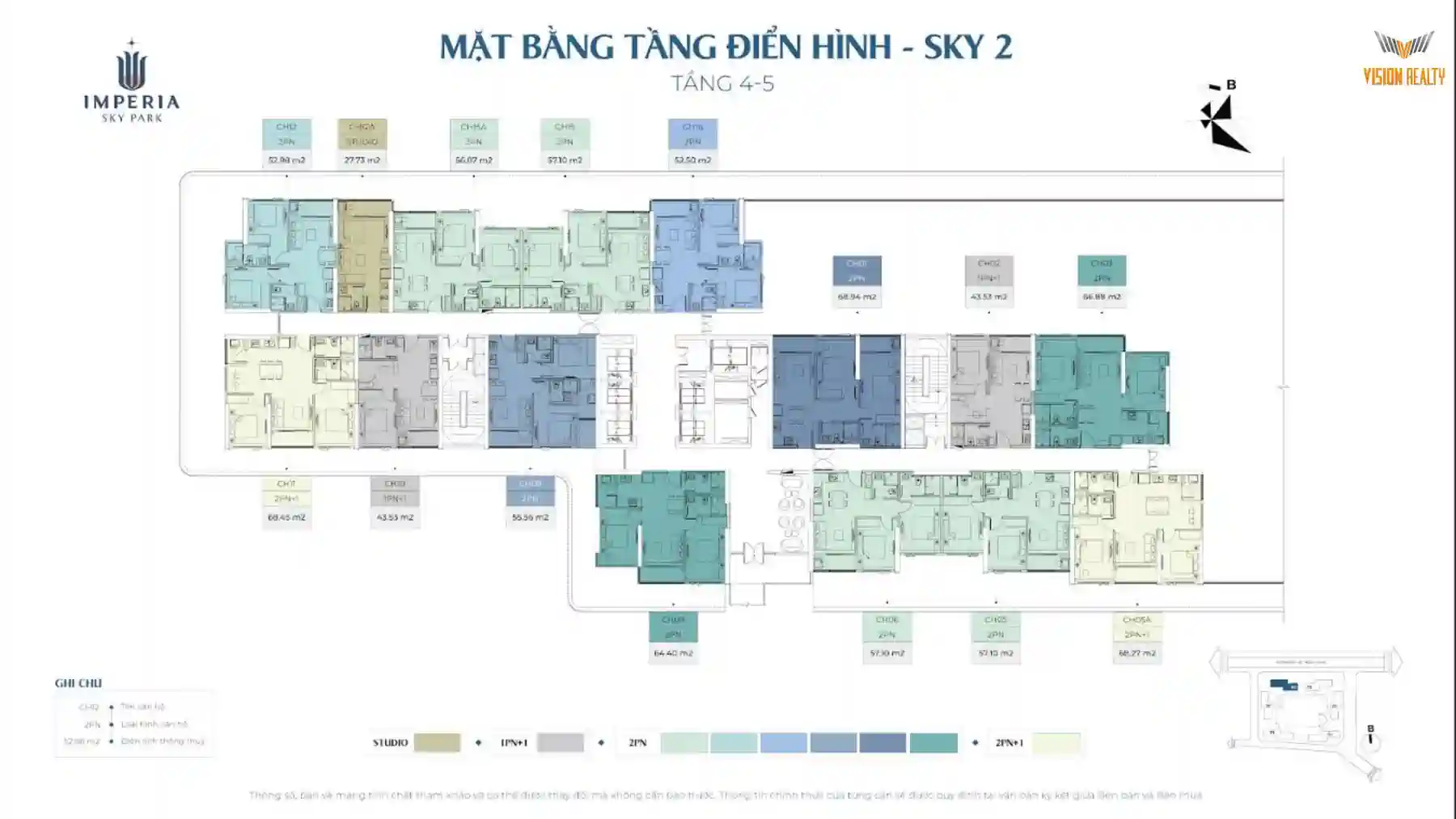 Mặt bằng tầng 4-5 tòa Sky 2 Imperia Sky Park Nam An Khánh