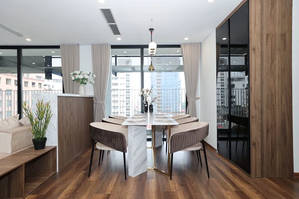 Không gian phòng ăn tại Ascott Tây Hồ