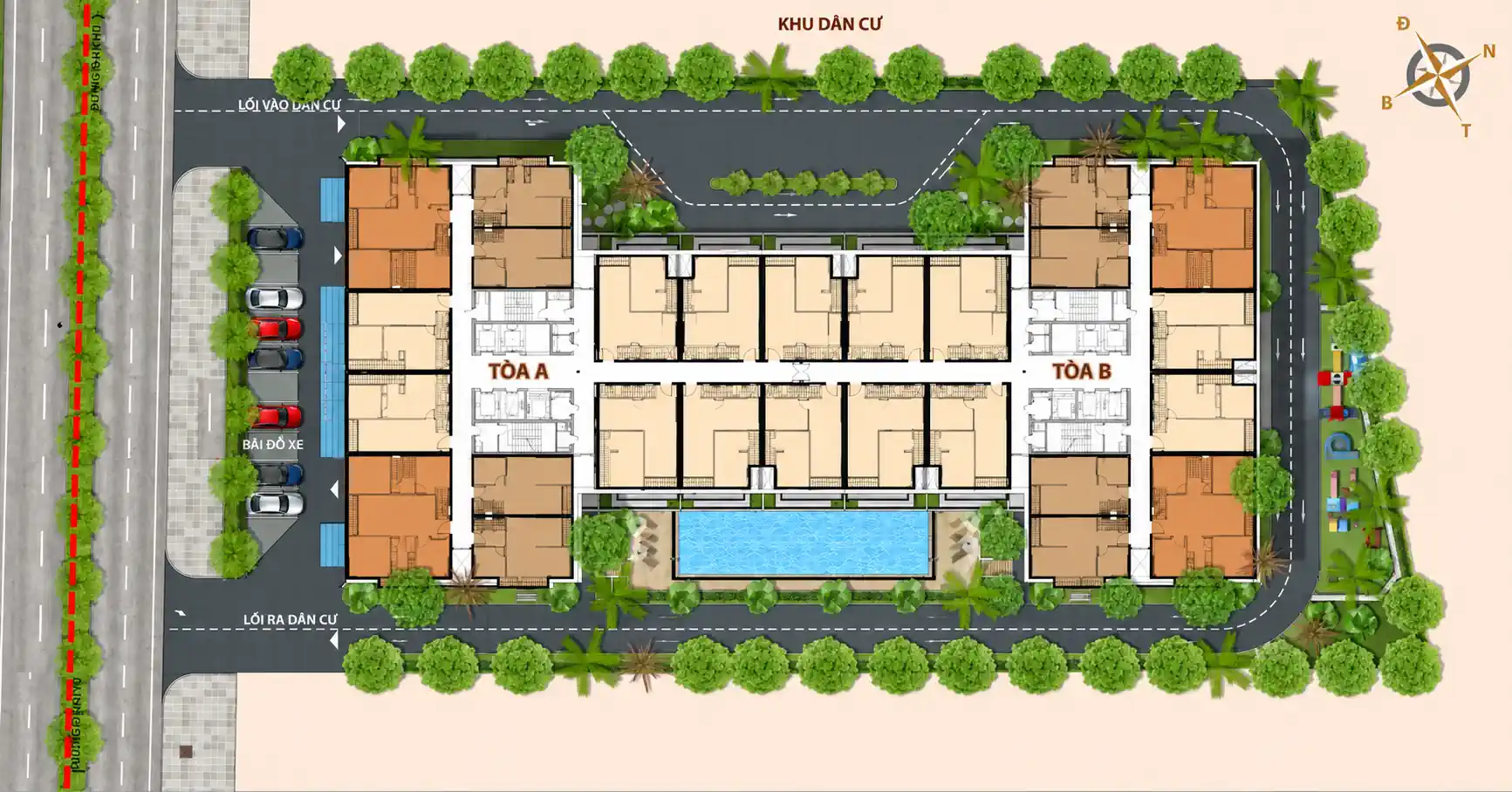 Mặt bằng UDIC Riverside dùng để đối chiếu thông tin căn và bản vẽ trước HĐMB